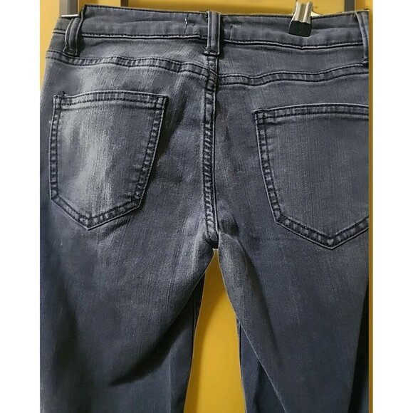 J.O.A. Jeans SZ 25 New Black Denim Raw Hem Cotton Stretch Just One Answer CR50 - Picture 6 of 11